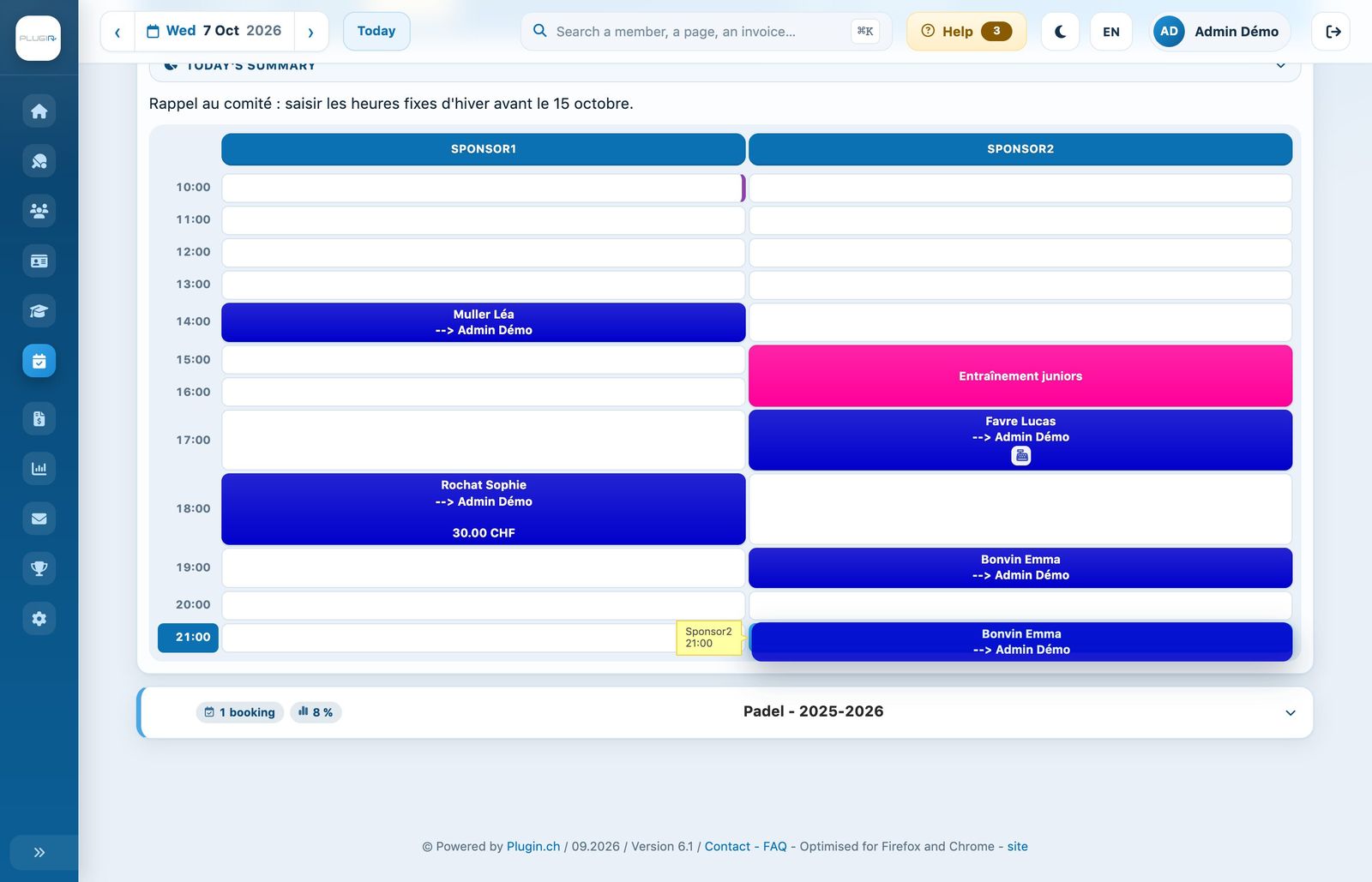 Booking being moved to another time